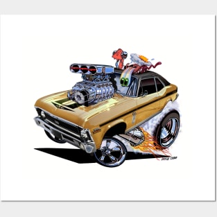 SUPER Nova 1970 Chevy Nova Gold Posters and Art